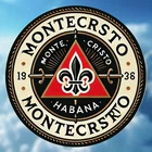 Vintage Montecristo Cigars 8" Round-Classic Red Triangle & Black Tin Metal Signs