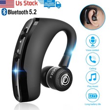 Wireless Bluetooth5.2 Earpiece Headset Driving Trucker Earbuds Noise Cancelling 