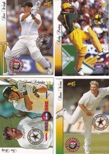 1997 SELECT CRICKET. PROMOTIONAL CARD SET. WARNE. S WAUGH. PONTING. HEALY