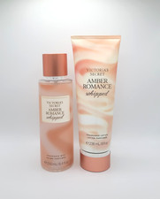 Victoria's Secret Amber Romance Whipped Body Mist Spray  Body Lotion Set of 2
