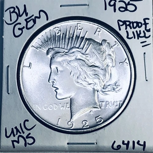 1925 P BU GEM PEACE SILVER DOLLAR UNC MS+++ U.S. MINT RARE COIN 6414