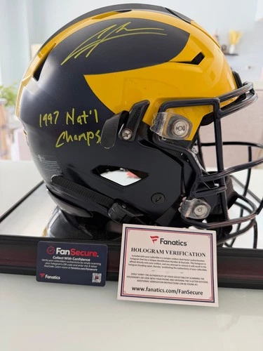 Charles Woodson Signed Michigan Full Size Authentic Helmet - 1997 Nat'l Champs