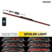 Spoiler LED Tube Smoked 3rd Brake Stop Running DRL Turn Signal Light Strip Lamp