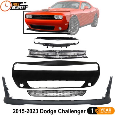 Front Bumper Cover & Grille Assembly Kit For 2015-2023 Dodge Challenger