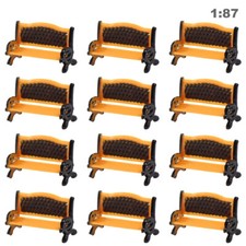 12pcs Model Trains HO Gauge 1:87 Platform Park Street Seat Bench Chair Settee
