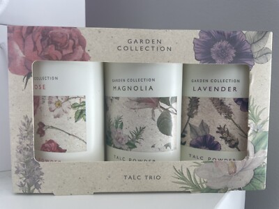 M&S - Garden Collection 3 x 50g - Talkum Trio Pulver Geschenk ROSE MAGNOLIA LAVENDER