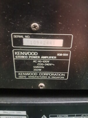 Kenwood KM-991 150 Watts Stereo Power Amplifier **FOR PARTS OR