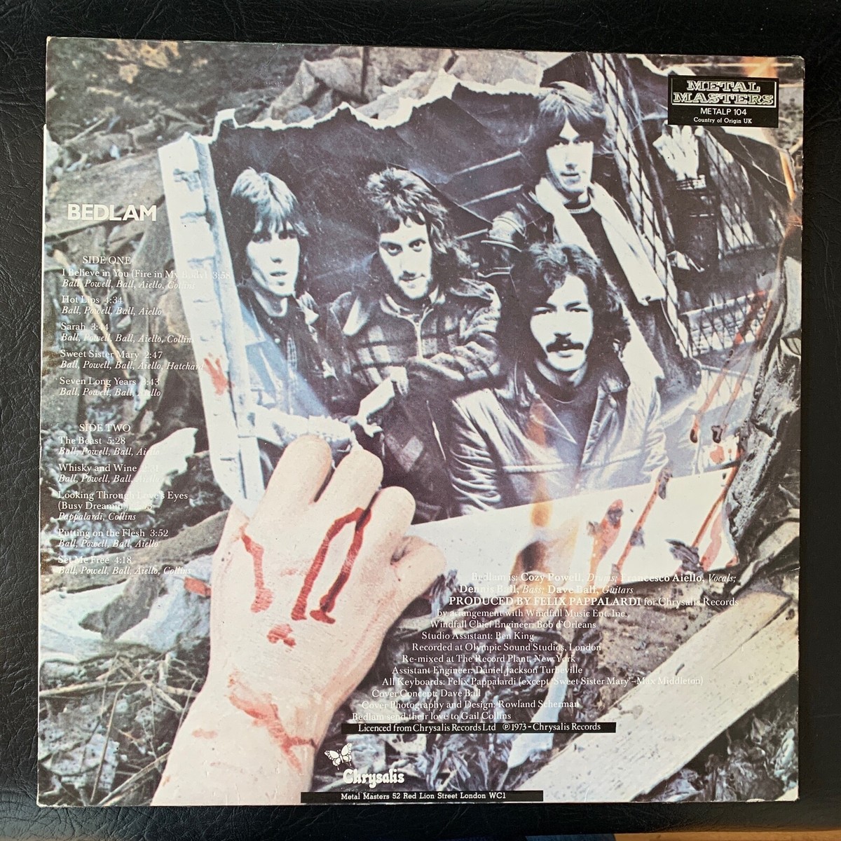 Bedlam ‎– Bedlam (Cozy Powell) - 1973 Vinyl LP - Very Good (VG/VG 