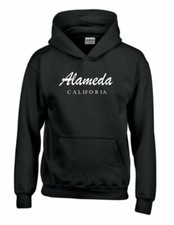 Alameda California Souvenir Hoodie Nor Cal White Black Hooded Sweatshirt
