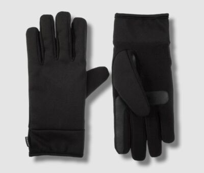 $52 Isotoner Men's Black Thermaflex Touchscreen Winter Gloves Size L