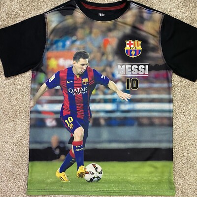 FC Barcelona Shirt Mens Medium Lionel Messi #10 Front Graphic