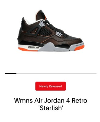 Wmns Air Jordan 4 Retro SE Starfish Brand New In Box 100% Authentic Sz 6.5