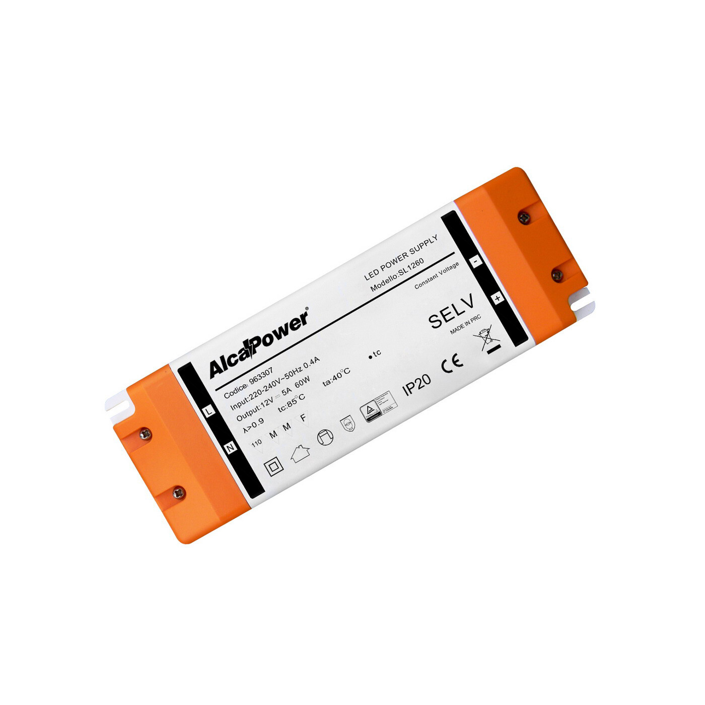 Alcapower Alimentatore 12V, 60W 5A, alimentatore per illuminotecnica