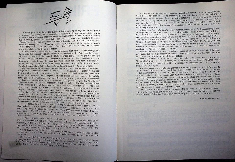 Erik Satie Piano Album Sheet Music Book - Image 3 of 4