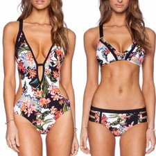 One Piece Women Summer Slim Padded Monokini Bikini Swimwear Beach Bathing Suit