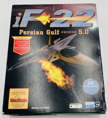 iF-22 Persian Gulf Version 5.0 Flight Simulation (1998) Win95 PC CD-Rom