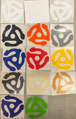 HIGH PERFORMACE Glossy/Matte Vinyl Decals: Vinyl Record 45 Adapter 10 pack