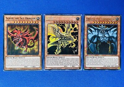 Ultra Rare Slifer Obelisk Ra Lot Mint Condition English Yu-Gi-Oh! Egyptian  God Cards Lot - Slifer, Obelisk, Ra Ultra Rare, Mint English KONAMI  Authentic Yu-Gi-Oh Epic Rare Lot