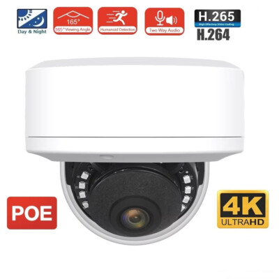 Hikvision compatible HD 4K 8MP POE 1.8MM Lens 165° Wide Angle IR Dome Camera