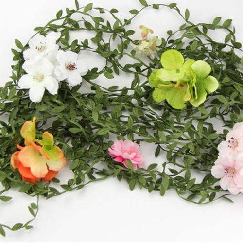 10M Craft Garland Plant Artificial Leaf Vine Fake Green Flower Wreath