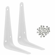 2x White Metal 5" X 6" Wall Corner Angle Shelving Shelf Brackets 2 Pcs 5x6 inch
