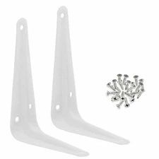 2x White Metal 5" X 6" Wall Corner Angle Shelving Shelf Brackets 2 Pcs 5x6 inch