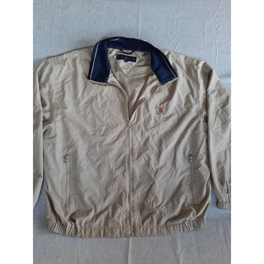 Tommy Hilfiger Men's Large Full-Zip Lightweight Stretch Windbreaker Vent Jacket