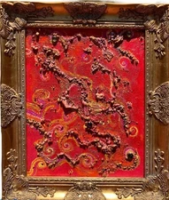 Textured Abstract  Painting on Canvas by Serg Graff "Mysterious Patterns" COA