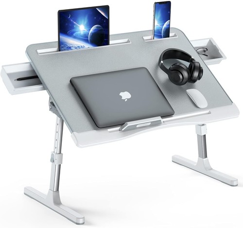Multi-Functional Ergonomic Laptop Table with 2 Drawers - Ideal for Home & Office - Picture 3 of 8