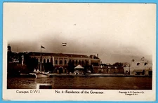 Old RPPC postcard RESIDENCE OF THE GOVERNOR, Curaçao, D.W.I.