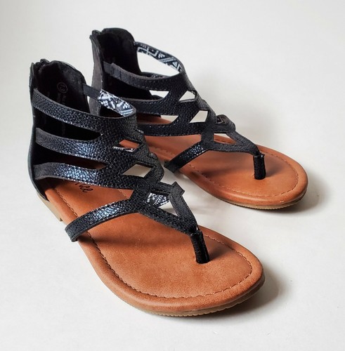 Justice Girls Gladiator Sandals in Black Size 13 | eBay