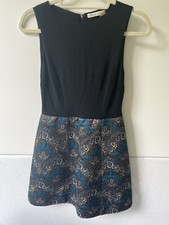 Alice & Olivia Blue Paisley Box Pleat Party Cocktail Dress Size 4