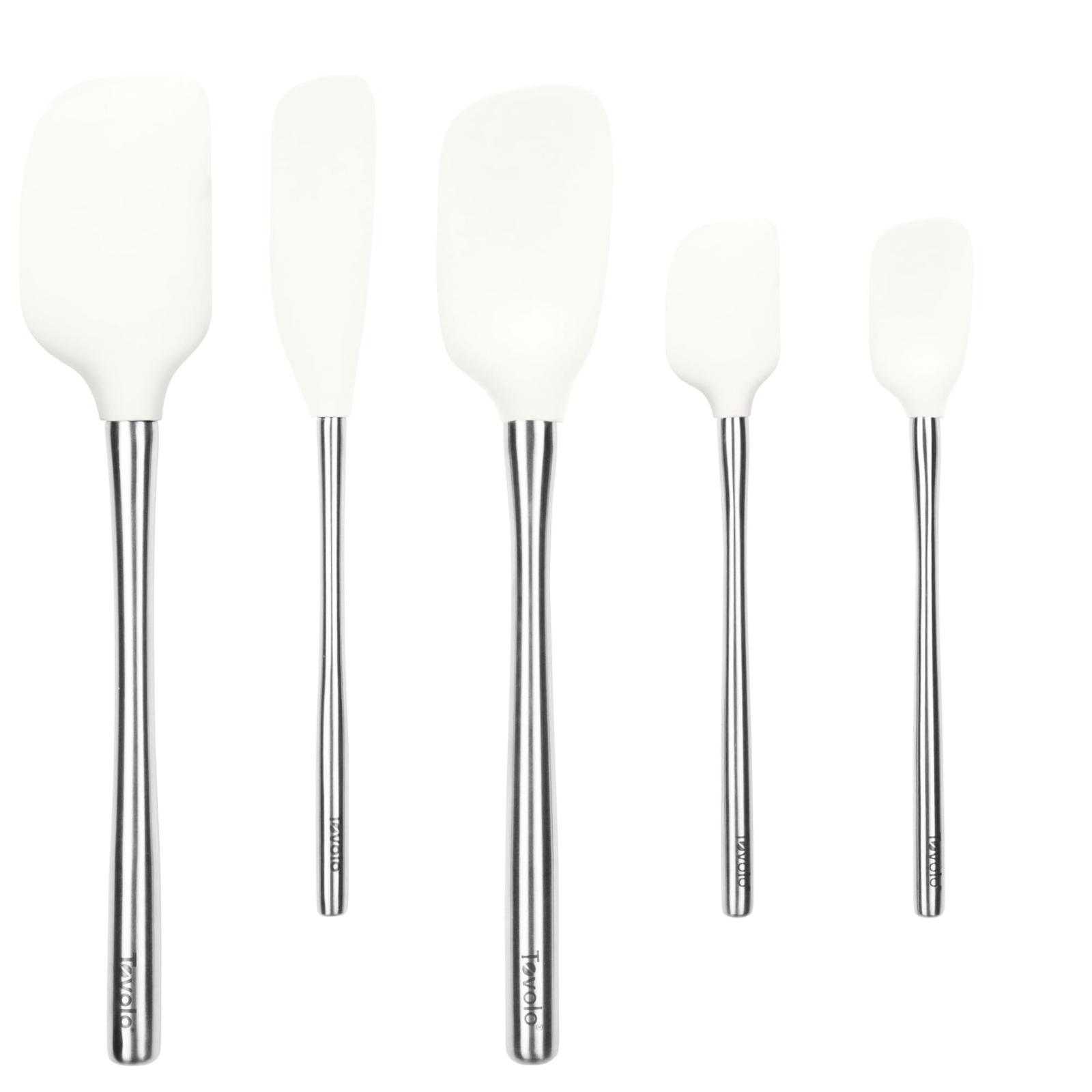 Tovolo 5-Piece Spatula Stainless Steel & Silicone Utensil Set (White): Spatul...