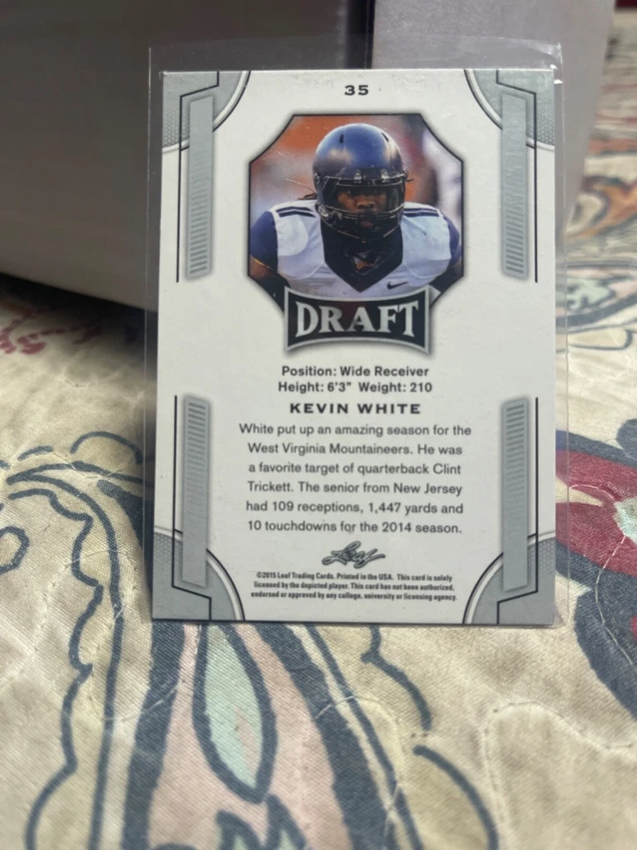Cb2 sports card~ Draft- Kevin White- #35 2015- NFL - Image 2 of 2