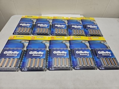 Gillette Sensor 3 , Refill Razor Blade Cartridges - 10 PACKS 80  TOTAL (A21)