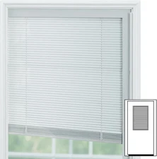 24 X 38 Inch Door Blinds for Raised Frame Window with Double-Pane Glass White En