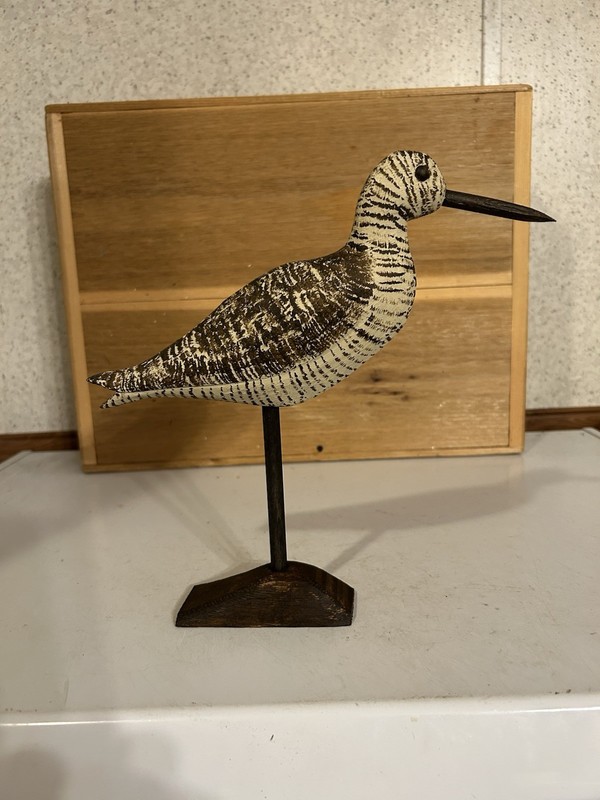 Hand Carved Antique Style Bowman Influence  Yellowlegs Shorebird Decoy