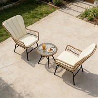 3 Pieces Patio Bistro Set Outside Chairs Furniture Set