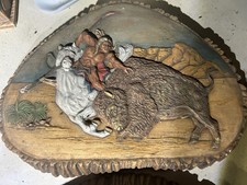 Native American Buffalo Hunt Horse Wall Art 3D