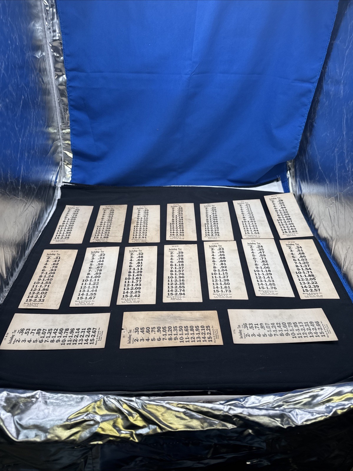 ANTICO ORIGINALE VISIBILE POMPA BENZINA CARTELLINI PREZZI PORTAPREZZI SLIPS 17 A3B