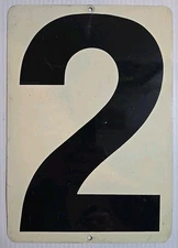 Vintage Gas Station Metal Number Sign Double Sided 2 & 7.  11.5” X 8”