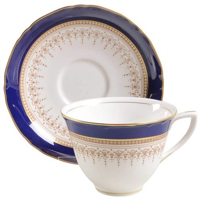 Royal Worcester Regency Blue Cup & Saucer 6540403