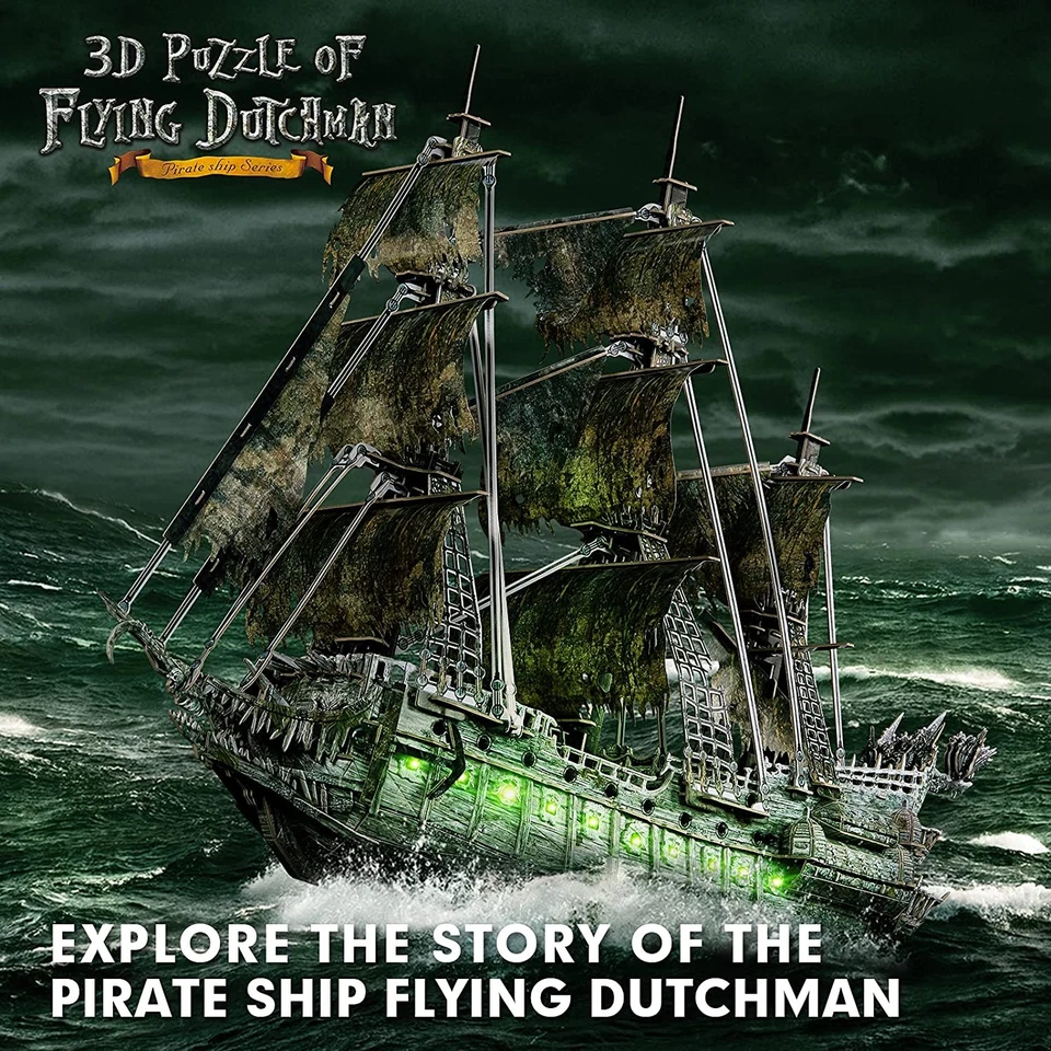 Puzzle 3D L’OLANDESE VOLANTE FLYING DUTCHMAN CON LED CubicFun - Immagine 3 di 4