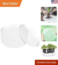 Transparent Water Drip Trays - 22-Inch Plant Saucers, Set of 6 for Home