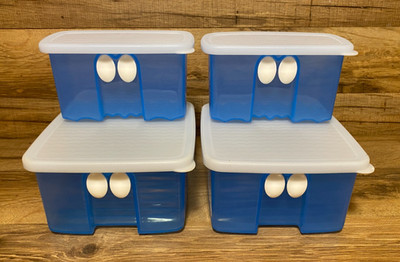SET OF 4 - TUPPERWARE FRIDGE SMART - VENTED FOOD STORAGE CONTAINERS - LG MED SM