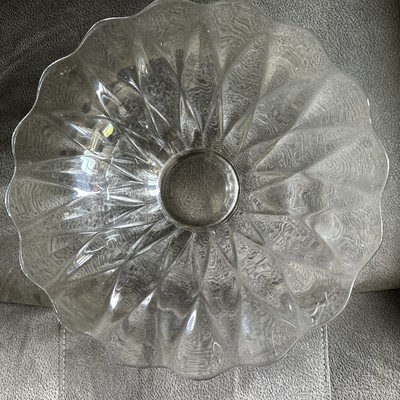 Vintage  Fenton Depression Glass Serving Bowl Clear In Color Sunburst Pattern