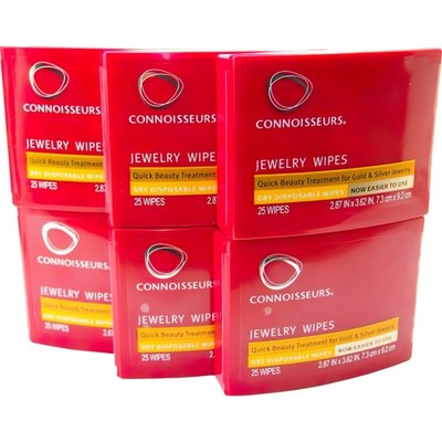 Connoisseurs Jewelry Wipes - 6 Boxes of 25