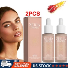 2PCS Zeria Drops Sunless Boost Melanin Enhancing Skin Tone Tanning Drops Natural
