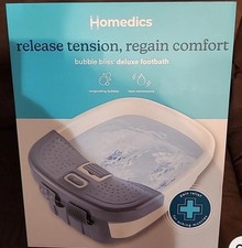 HoMedics Bubble Bliss Deluxe Foot Spa with Heat Massaging Footbath Blue NEW