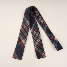 Vintage Madras Plaid Cotton Bow Tie Square En...